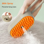 3-in-1 Pet Steamy Brush – Electric Spray, Grooming & Massage Comb for Cats & Dogs