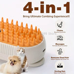 3-in-1 Pet Steamy Brush – Electric Spray, Grooming & Massage Comb for Cats & Dogs