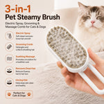 3-in-1 Steam Grooming Brush for Dogs & Cats – Gentle Hair Removal Without Pulling or Stress